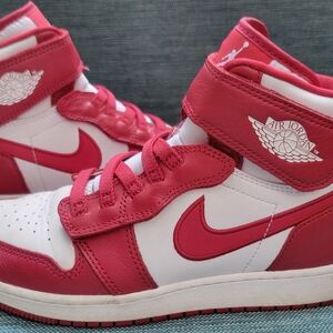 AIR JORDAN 1 High FlyEase  sz 5.5Y cardinal red and white LIKE NEW